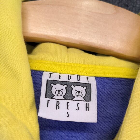 Teddy Fresh Men's Hoodie Sweatshirt Small Long Sleeve Multi Colorblock Cotton - Picture 9 of 13